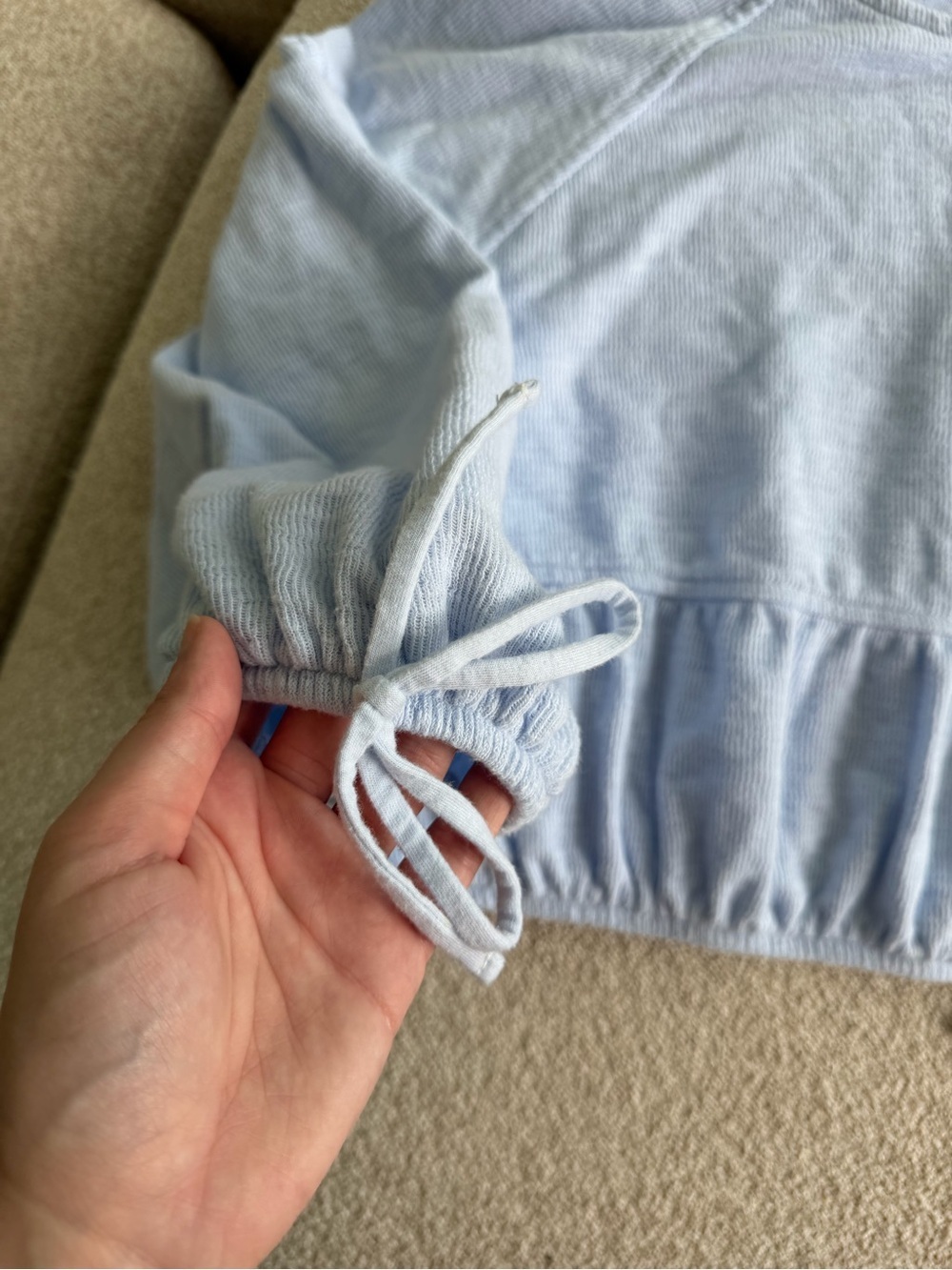 Aerie Baby Blue Cropped Sweater - Picture 2 of 3